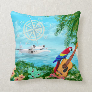 Tropical Travels Throw Pillow