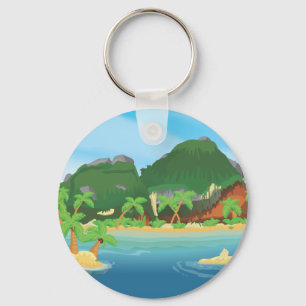 Tropical Treasure Island Keychain