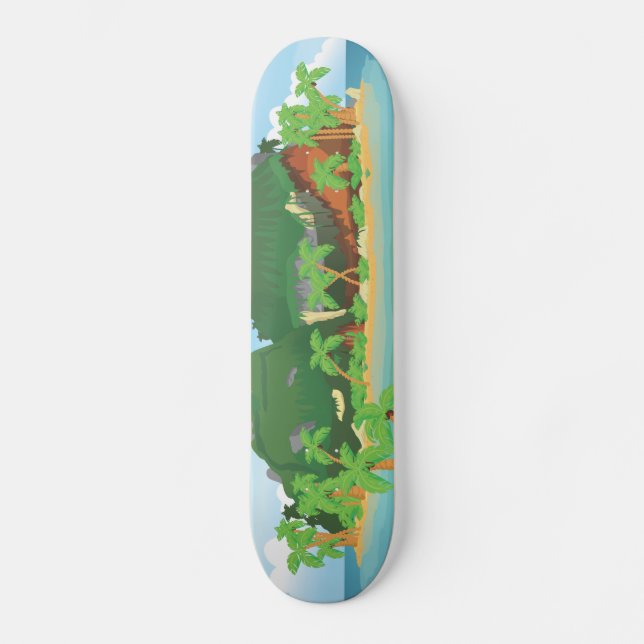 Tropical Treasure Island Skateboard (Front)