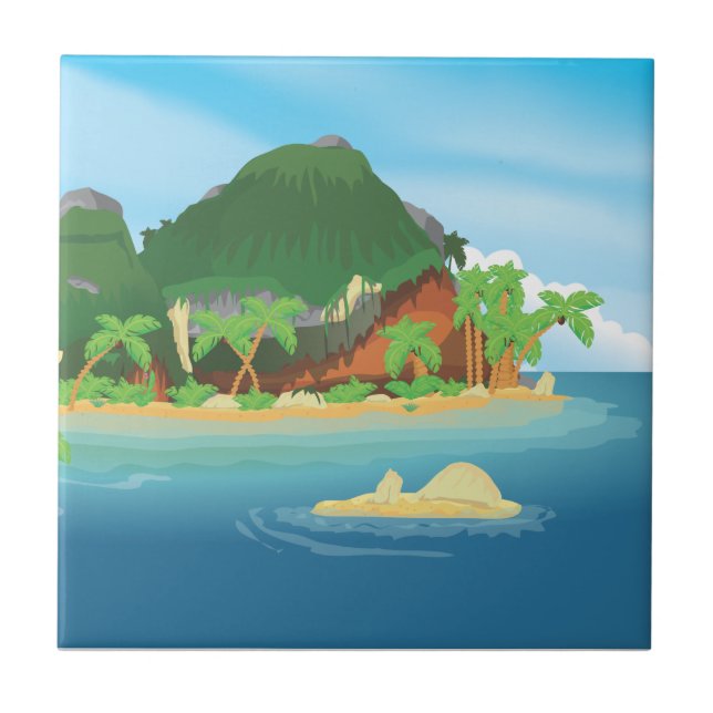 Tropical Treasure Island Tile (Front)