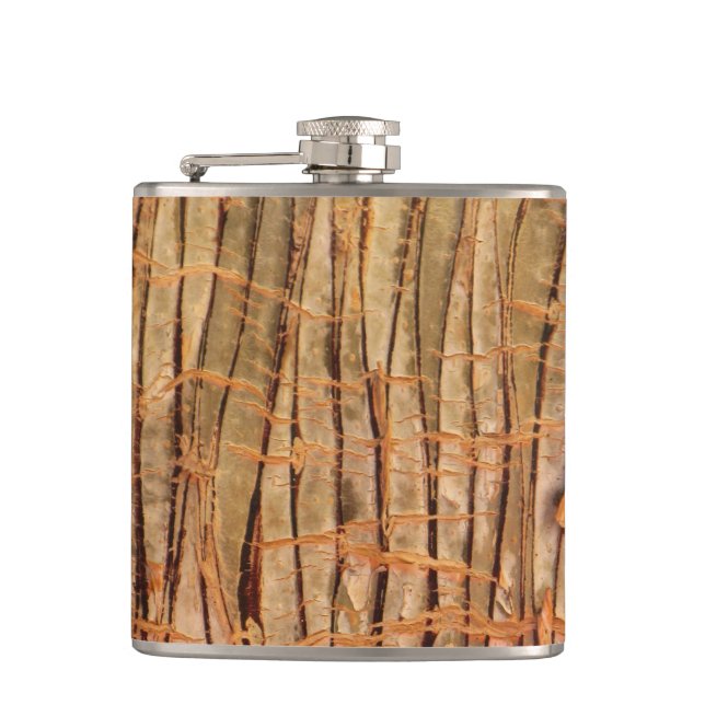 Tropical Tree Bark Nature Photo Hip Flask (Front)