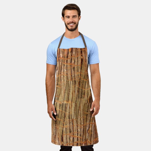 Tropical Tree Wicker Bark Photo Apron (Worn)