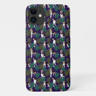 Tropical Treeing Walker Coonhound Blue iPhone 11 Case