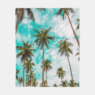 Tropical trees fleece blanket