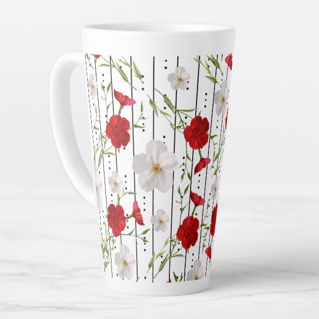 Tropical Trellis Garden Art Latte Mug (Left Angle)
