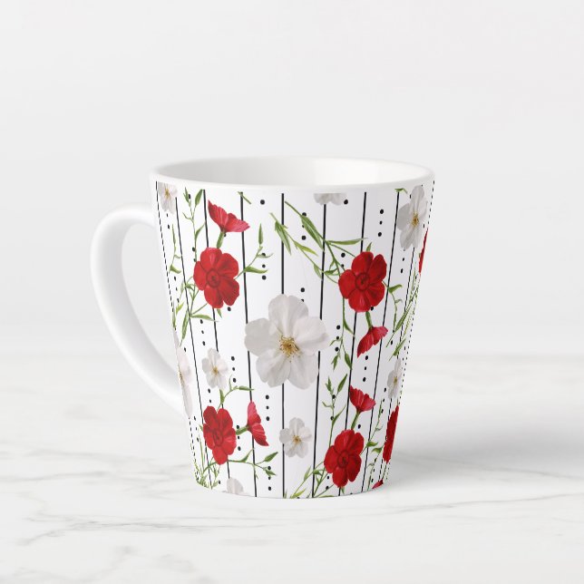 Tropical Trellis Garden Art Latte Mug (Left Angle)