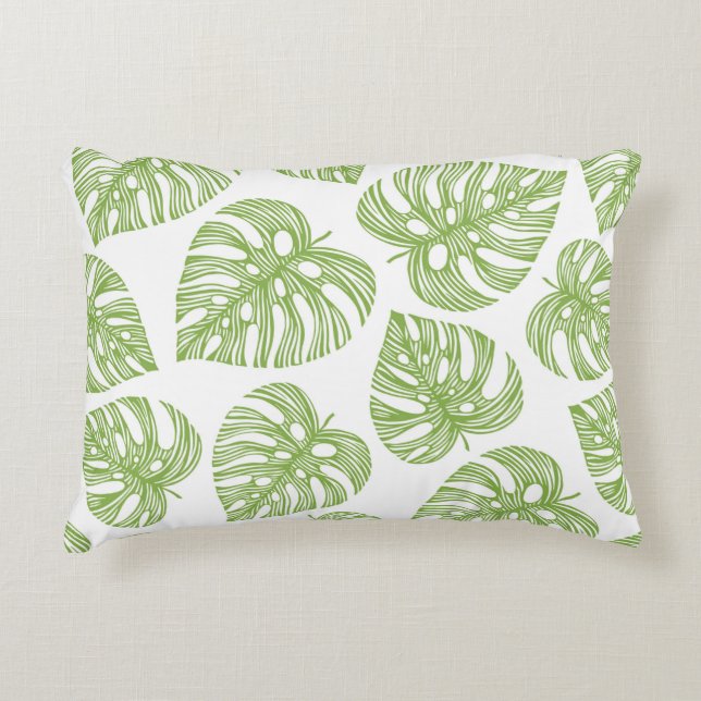 Tropical trendy seamless pattern with exotic palm  accent pillow (Front)