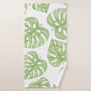 Tropical trendy seamless pattern with exotic palm bath towel