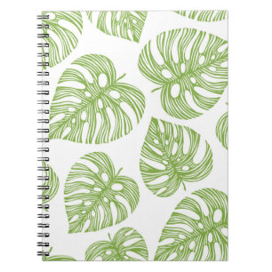 Tropical trendy seamless pattern with exotic palm notebook