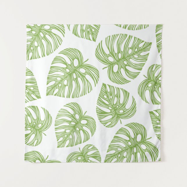 Tropical trendy seamless pattern with exotic palm  tapestry (Front)