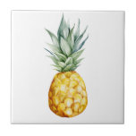 Tropical Trendy Watercolor Pineapple Tile<br><div class="desc">This design was created through digital art. It may be personalized by clicking the customize button and changing the colour, adding a name, initials or your favourite words. Choose customize to change the background colour Contact me at colorflowcreations@gmail.com if you with to have this design on another product. Purchase my...</div>