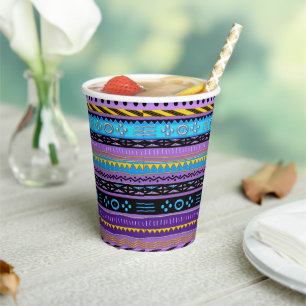 Tropical Tribal Design Paper Cups