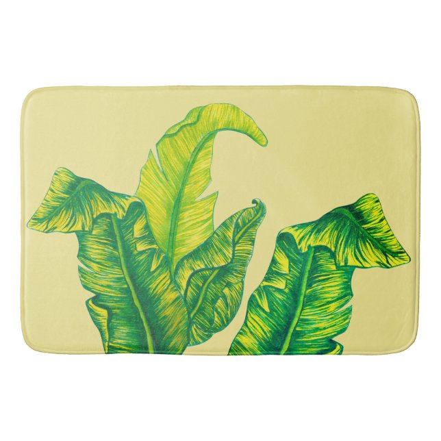 Tropical Tropicana Gold Leaves Bath Mat (Front)