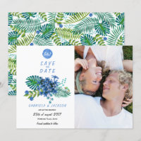 Tropical Tropics Leaves | Save the Date Photo Card