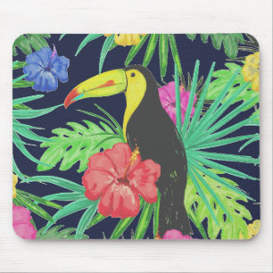 Tropical Tucan and Leaves Rainforest Mouse Pad