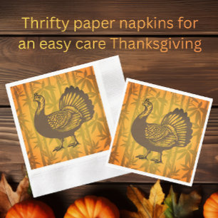 Tropical Turkey Thanksgiving Bamboo Paper  Napkin