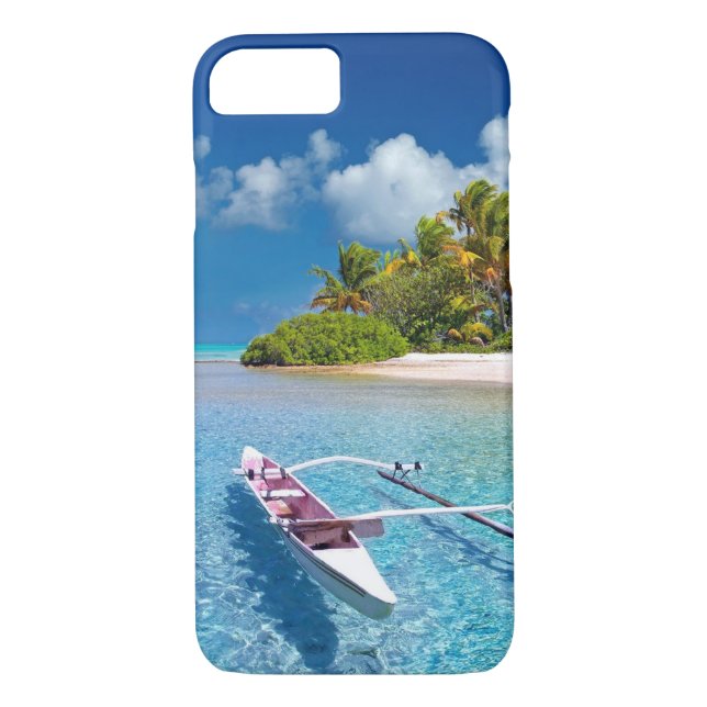 Tropical Turquoise Beach Boat Island Case-Mate iPhone Case (Back)