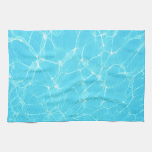 Tropical Turquoise Blue Ocean Kitchen Towel (Horizontal)