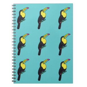 Tropical Turquoise Toucan Spiral Notebook