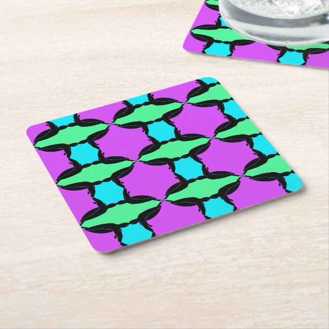 Tropical Turtle, coaster, paper coaster (Angled)