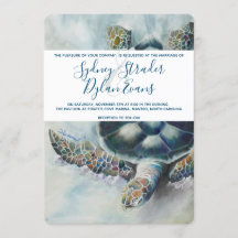 Tropical Turtle Wedding Invitation