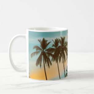 Tropical Twilight: Coconut Palm Silhouette Coffee Mug