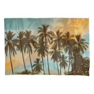 Tropical Twilight: Coconut Palm Silhouette Pillowcase