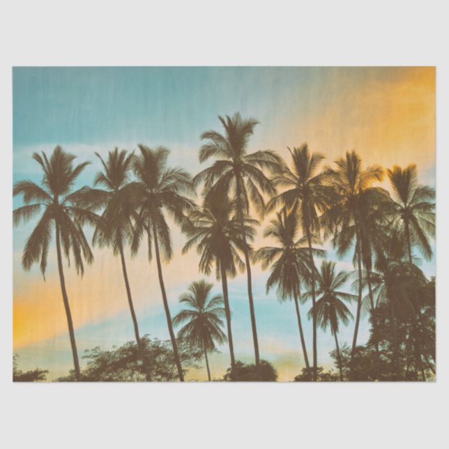 Tropical Twilight: Coconut Palm Silhouette Tissue Paper (Front)