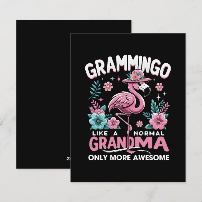 Tropical Twilight Flamingo Holiday Card (Front/Back)