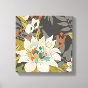 Tropical Twilight Flowers Canvas Print