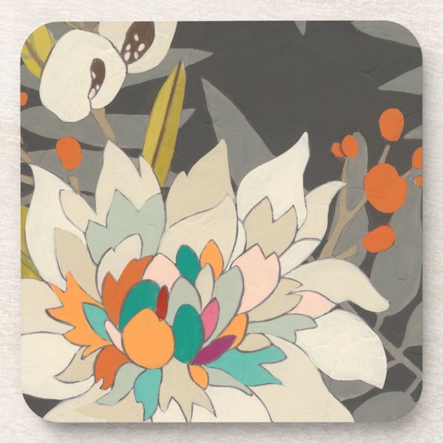 Tropical Twilight Flowers Coaster (Front)