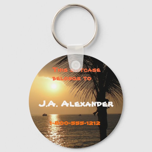 Tropical Twilight Sunset Keychain (Front)