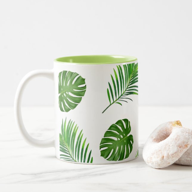 Tropical Two-Tone Coffee Mug (With Donut)