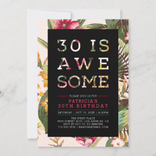 Tropical   Typographie Moderne Invitation 30ème An