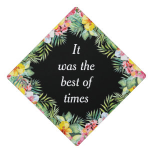 Tropical Typography Floral Tassel Topper