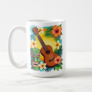 Tropical Ukulele Tiki Luau Party Vibes T-Shirt Coffee Mug