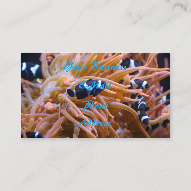 Tropical Undersea Clownfish Anemone Business Card (Front)