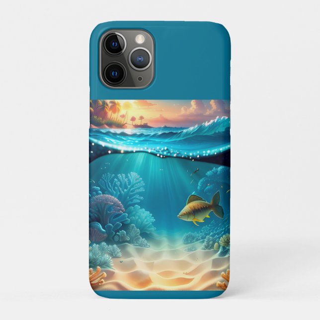 Tropical Underwater Landscape Case-Mate iPhone Case (Back)