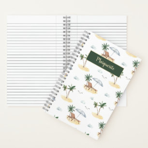 Tropical vacation beach notebook