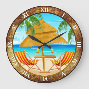 Tropical Vacation Custom Wall Clock