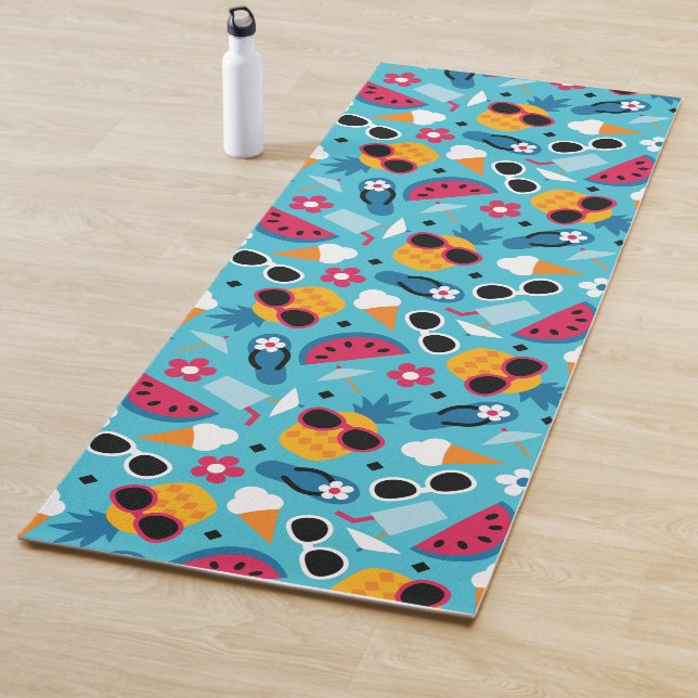 Tropical Vacation Seamless Pattern Yoga Mat (In Situ)