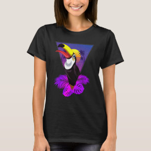 Tropical Vaporwave Palm Trees Rainforest Animal To T-Shirt