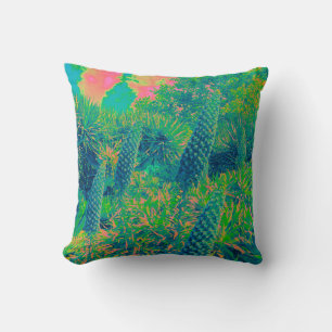 Tropical Vibe Echium Flowers Throw Pillow