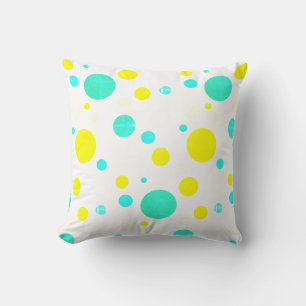 Tropical Vibe Jaune Turquoise Ball Coussin Cushion