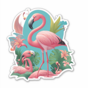Tropical Vibes Flamingo Stickers for Every Occasio
