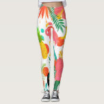 Tropical Vibes Floral Leaves Summer Chic Leggings<br><div class="desc">Leggings</div>