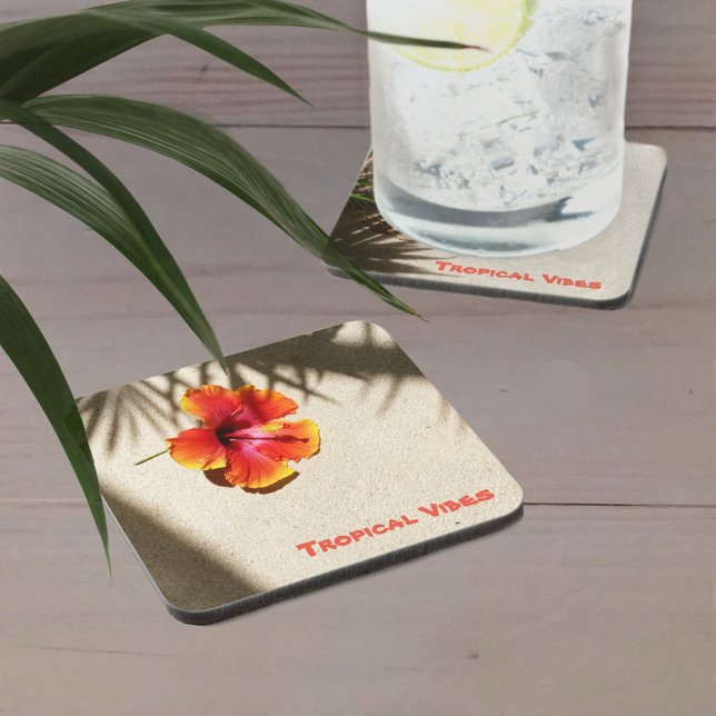 Tropical Vibes Hibiscus Coaster (Creator Uploaded)