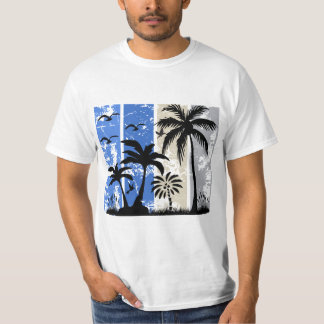 Tropical Vibes in Stripes” T-Shirt