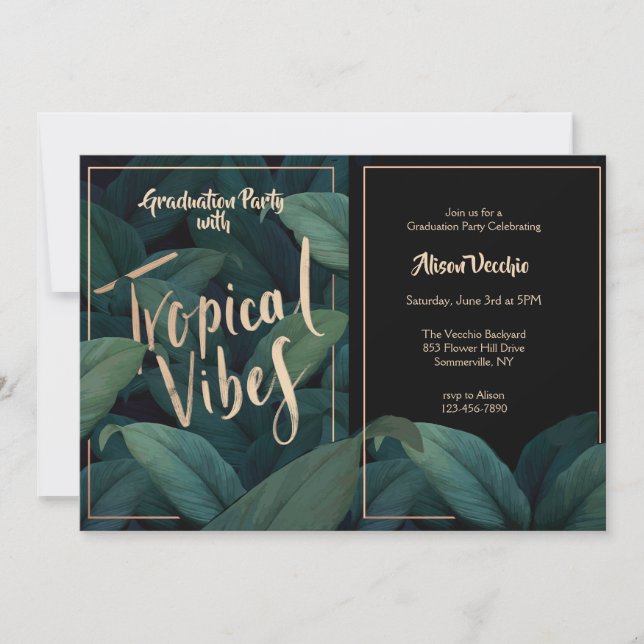 Tropical Vibes Invitation (Front)