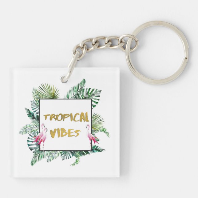 Tropical vibes keychain (Back)